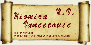 Miomira Vančetović vizit kartica